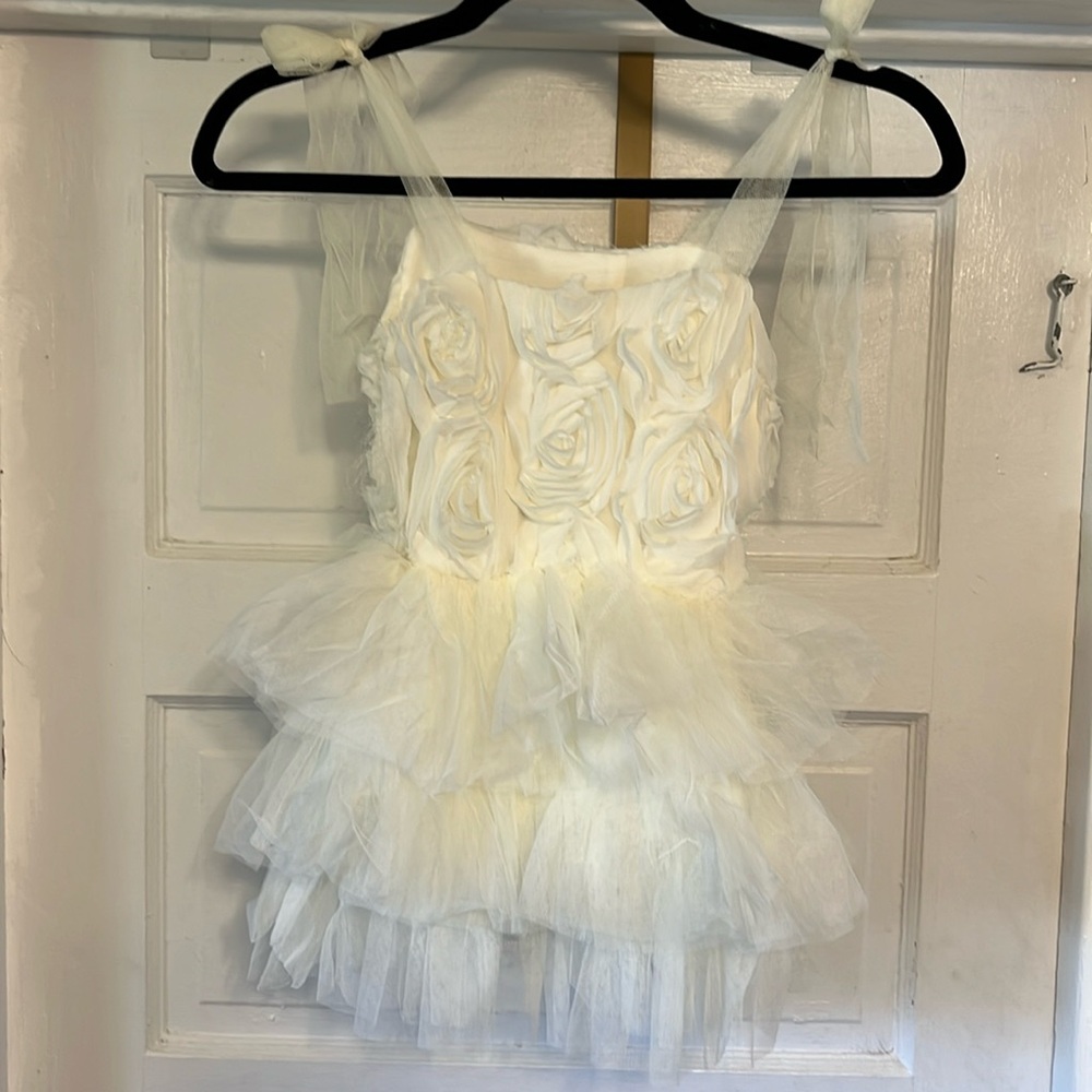 Dress Baby Toddler 90 Dress Off White Tulle Party Flower Girl Easter Costume NEW